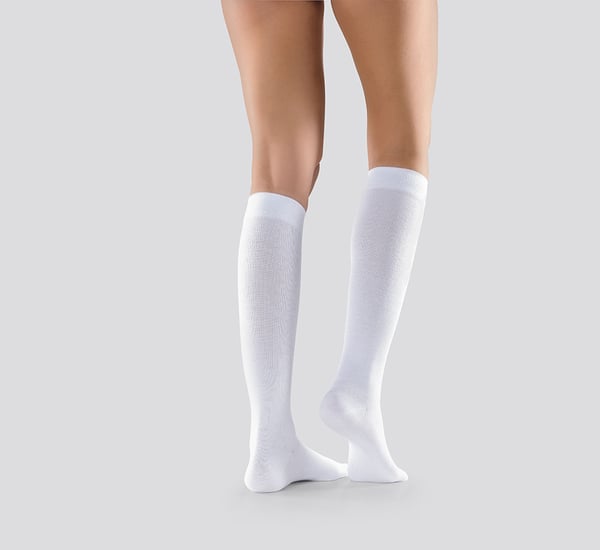 Mabs-Compression-Socks-Cotton-Knee-White-S-XXL